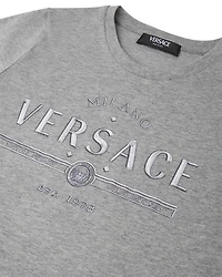 Versace Boys' Melange Jersey Milano Logo Tee - Little Kid, Big Kid