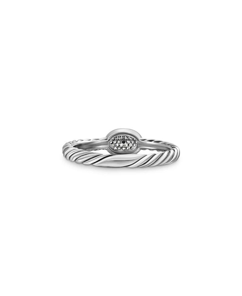 Petite Pavé Oval Ring with Diamonds