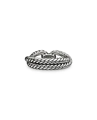 Cable Loop Ring with Diamonds