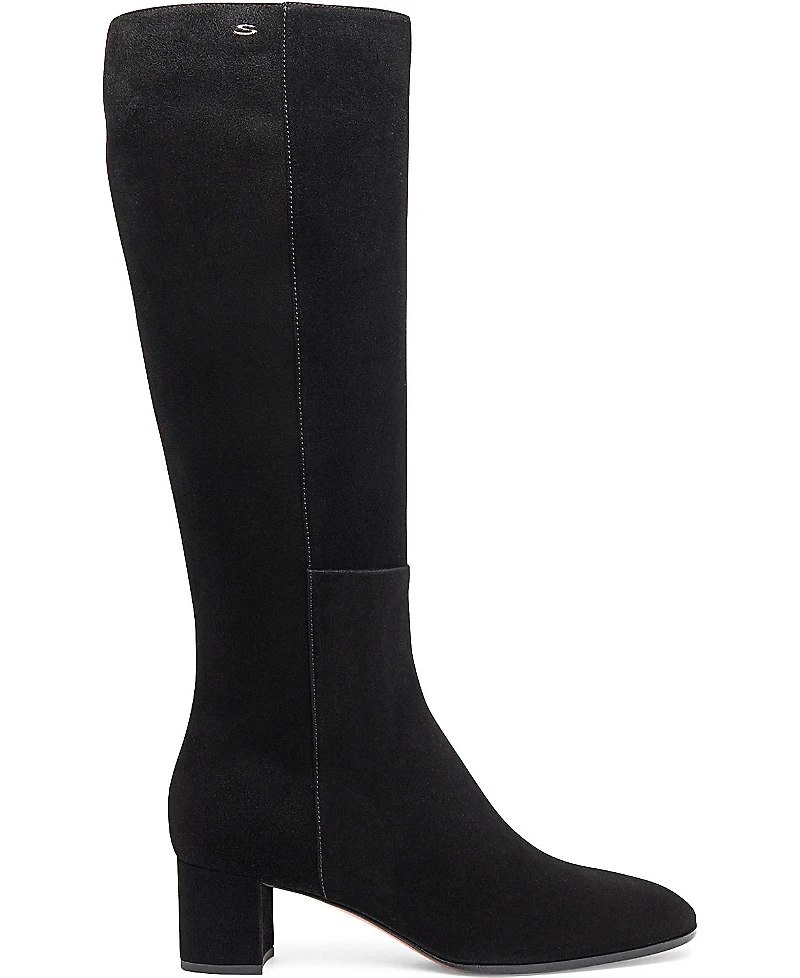 Santoni Women's Filed Suede Mid-Heel Boot