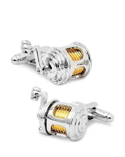 Two Tone Fishing Reel Cufflinks