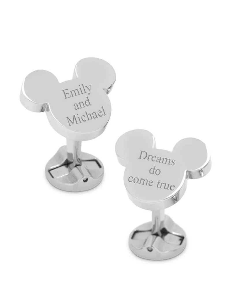 Mickey Mouse Silhouette Stainless Steel Cufflinks