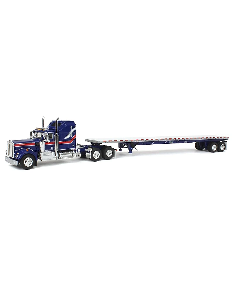 First Gear Dcp 1/64 Kenworth Truck with Aerodyne Sleeper & 53' Wilson Roadbrute Flatbed Trailer 14 - Ages 5-7