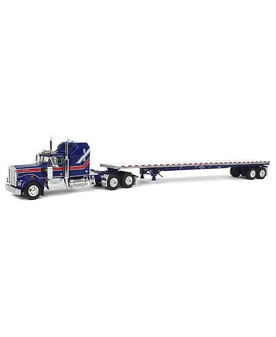 First Gear Dcp 1/64 Kenworth Truck with Aerodyne Sleeper & 53' Wilson Roadbrute Flatbed Trailer 14 - Ages 5-7