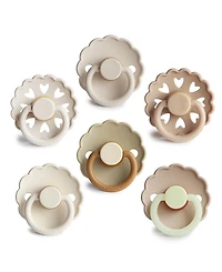 Mushie Frigg 6-Pack Cinnamon Charm Rubber Pacifiers