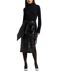 Leather Lace Grommet Skirt
