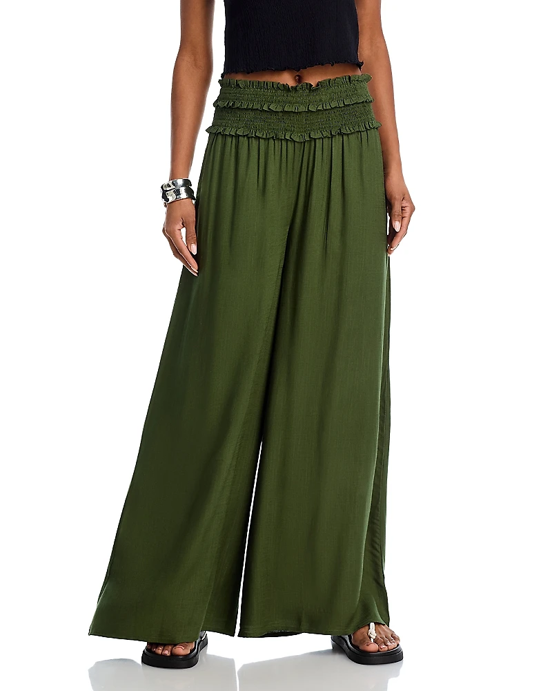 Aqua Smocked Waist Pants - Exclusive