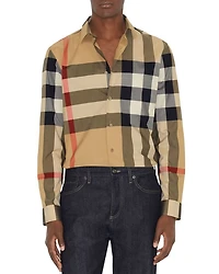 Summerton Cotton Poplin Check Slim Fit Button Down Shirt
