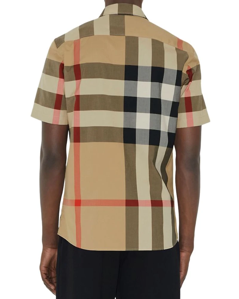 Summerton Cotton Poplin Check Slim Fit Button Down Shirt