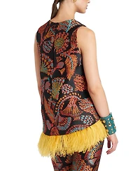 La Scala Top (With Feathers) Jacquard Sicomore Black