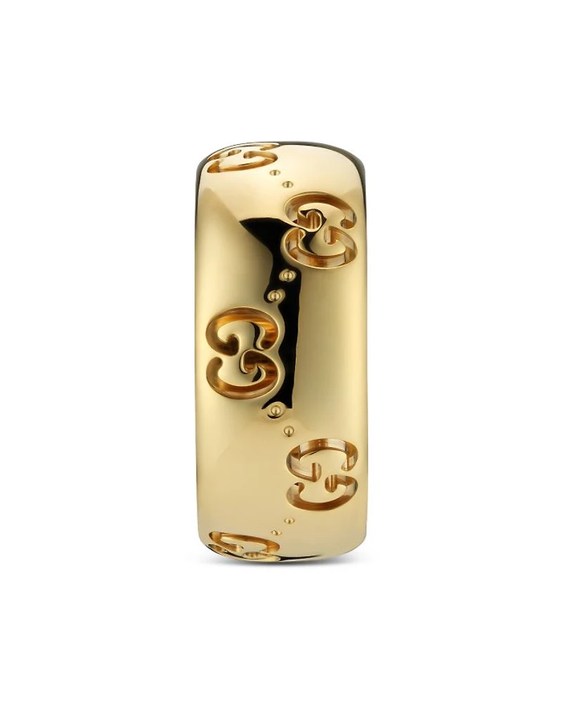 18K Yellow Gold Icon Wide Logo Band