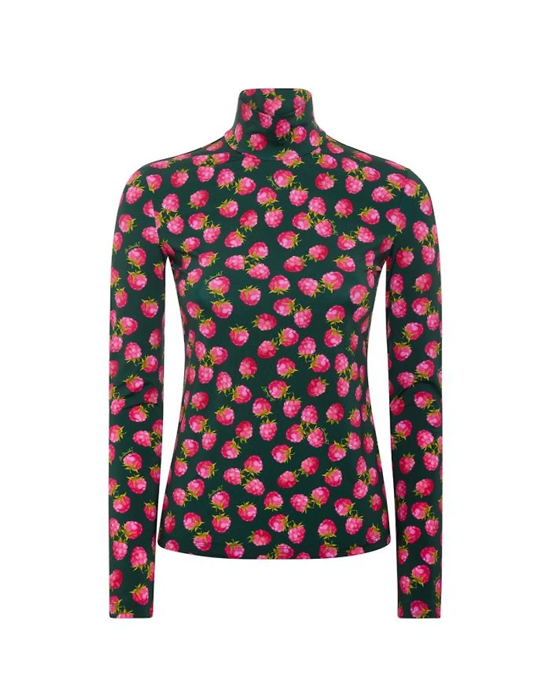 Lampone Mini Emerald Turtleneck Top