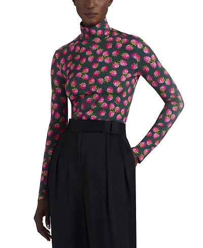 Lampone Mini Emerald Turtleneck Top