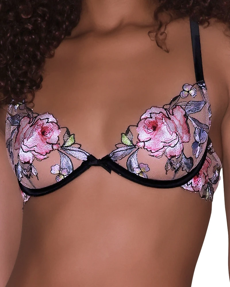 Fleur du Mal Fidelia Embroidered Demi Bra