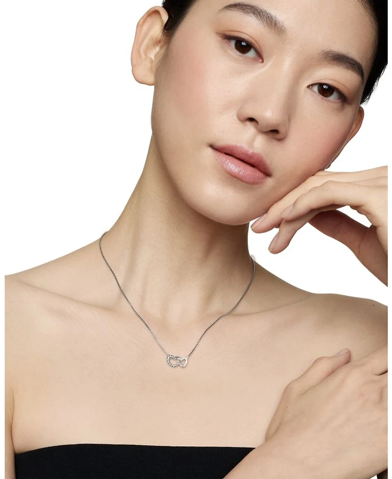 Sterling Silver Cable Collectibles® Diamond Heart Pendant Necklace, 15-17"