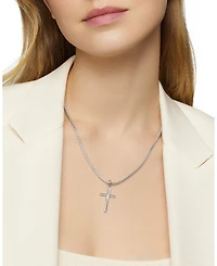 Sterling Silver Amulets Diamond Draped Cross Pendant