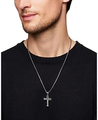 Men's Chevron Cross Pendant in Sterling Silver