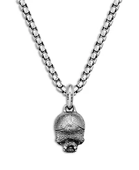 Men's Memento Mori Skull Amulet in Sterling Silver, 16mm