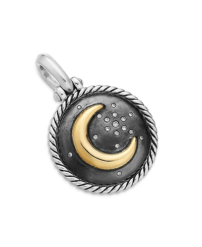 David Yurman Cable Collectibles Moon and Star Amulet with Diamonds and 18K Gold
