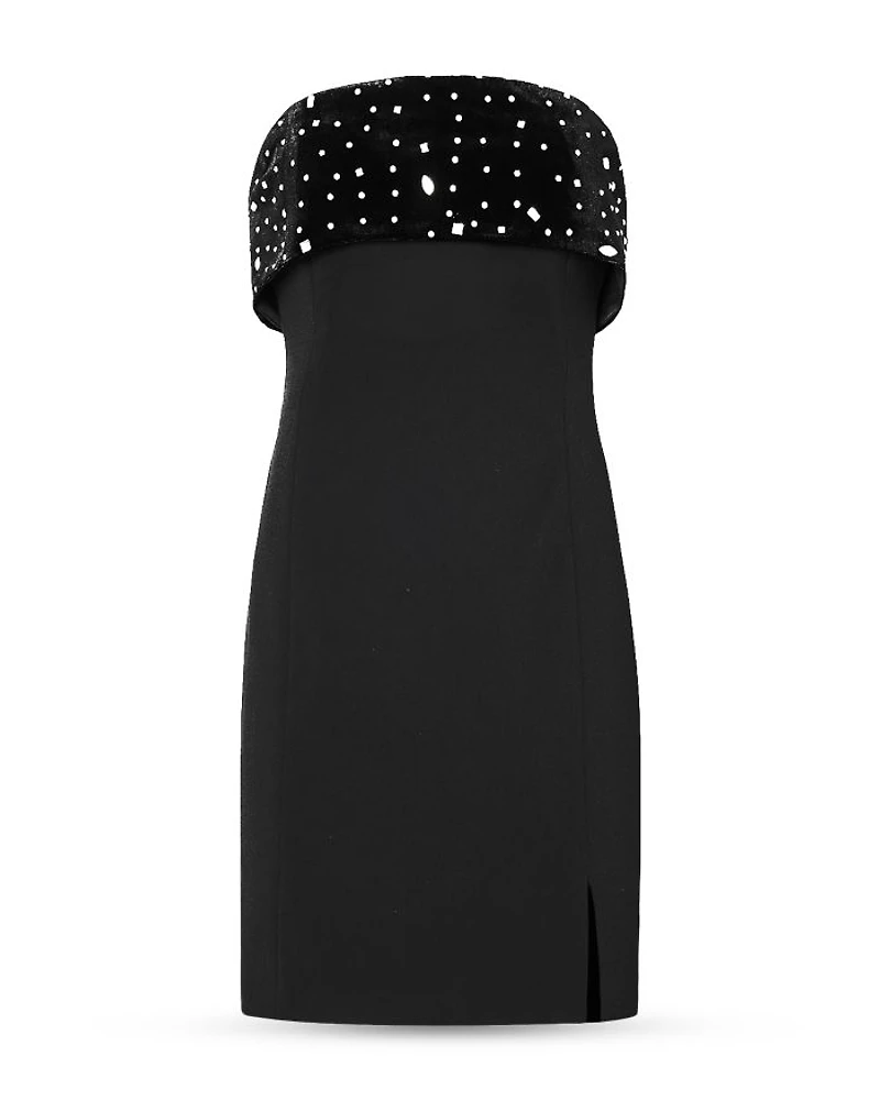 Indy Combo Velvet Crystal Embellished Mini Dress