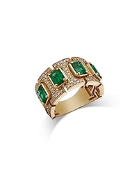 Bloomingdale's Fine Collection Emerald & Diamond Band Ring