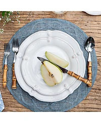 Berry & Thread Whitewash 16 Piece Dinnerware Set, Service for 4