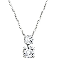 Signature Duo Drop Necklace 14K White Gold, 1.5ctw Round Brilliant Lab Grown Diamonds