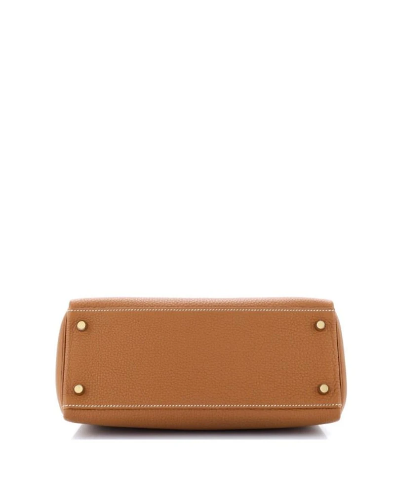 Kelly 28 Handbag Brown Togo with Gold Hardware