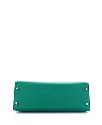 Kelly 32 Handbag Green Epsom with Palladium Hardware