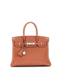 Birkin 30 Handbag Brown Novillo with Palladium Hardware