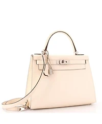 Kelly 28 Handbag Verso Epsom with Palladium Hardware