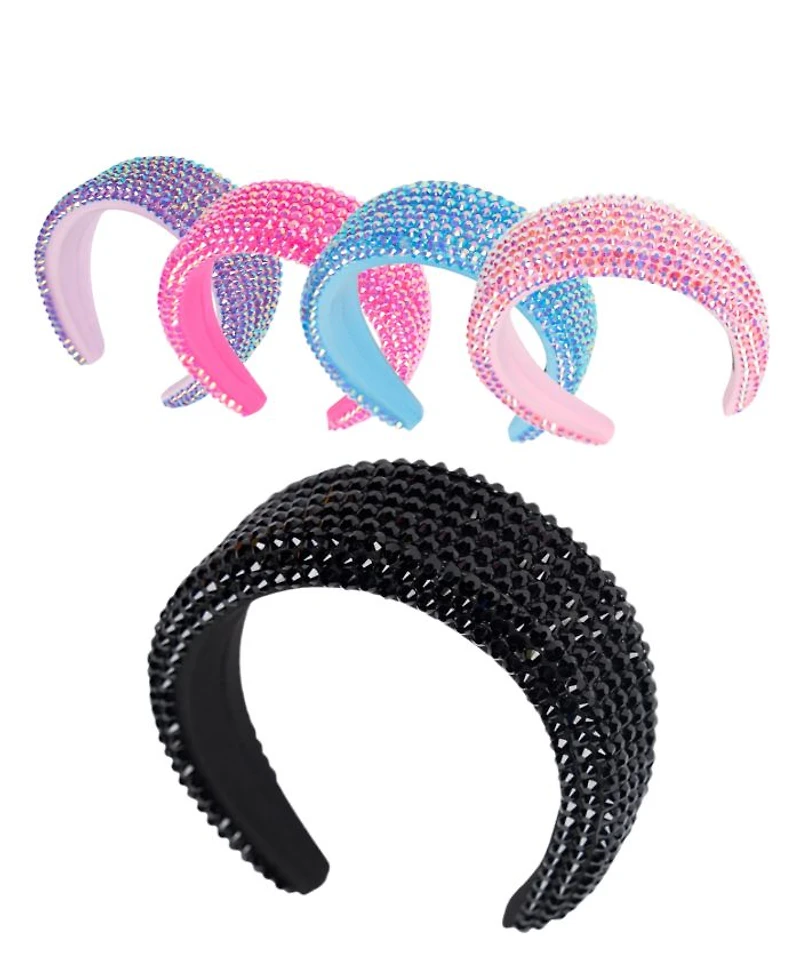 Girls' Colored Rhinestone Puff Headband - Kid