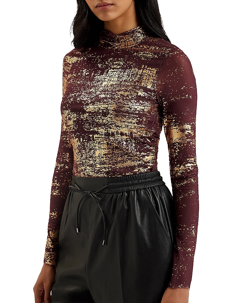 Ted Baker Sofiy Foil Print Mesh top