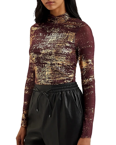 Ted Baker Sofiy Foil Print Mesh top