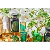 Emerald Cherry Blossom Pineapple Cream Green Tea in Violet Glass Apothecary Jar, 6 oz.