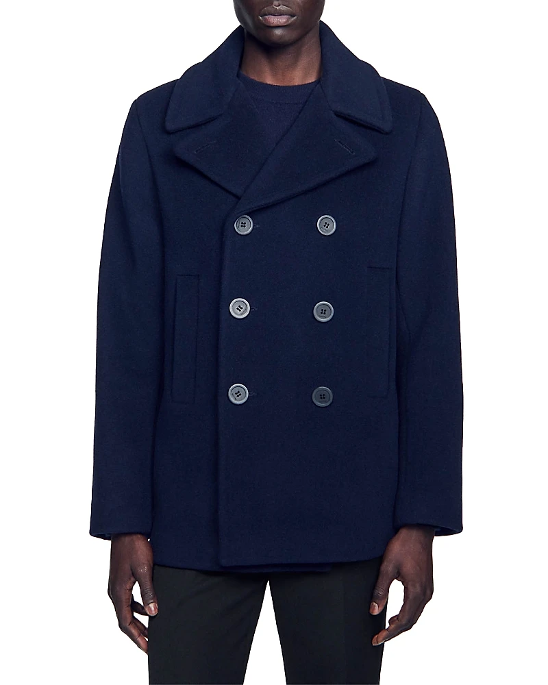 Sandro Wool Blend Peacoat