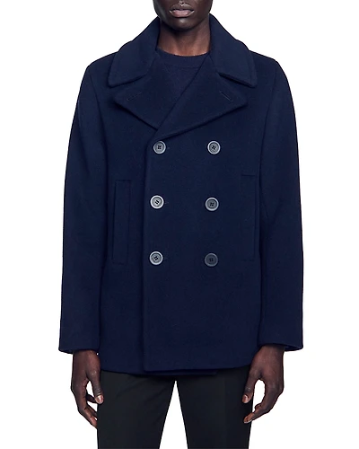 Sandro Wool Blend Peacoat