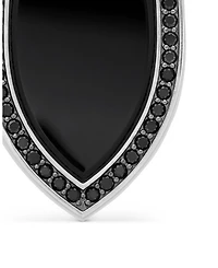 Shield Amulet Pendant with Black Onyx and Pavé Black Diamonds