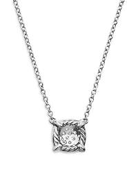 Sterling Silver Petite Châtelaine® Diamond Pavé Pendant Necklace, 16-18"