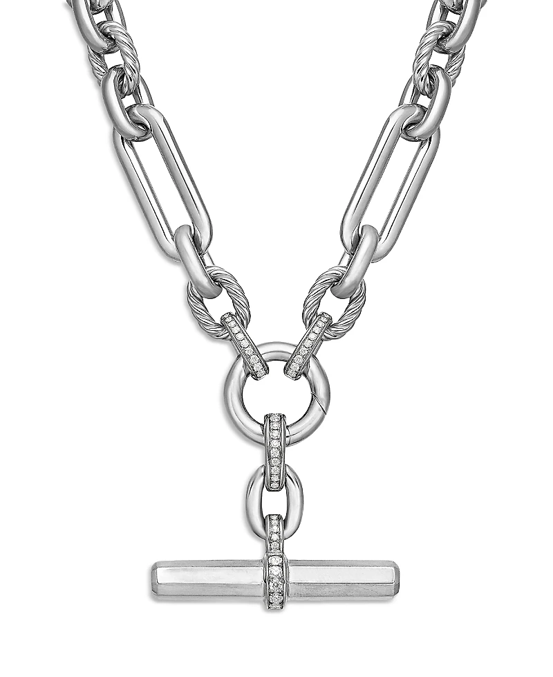 David Yurman Lexington Chain Necklace with Diamonds, 18
