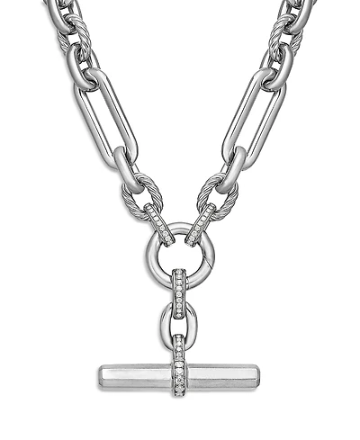 David Yurman Lexington Chain Necklace with Diamonds, 18