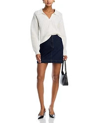Mozart Scallop Stitch Polo Sweater