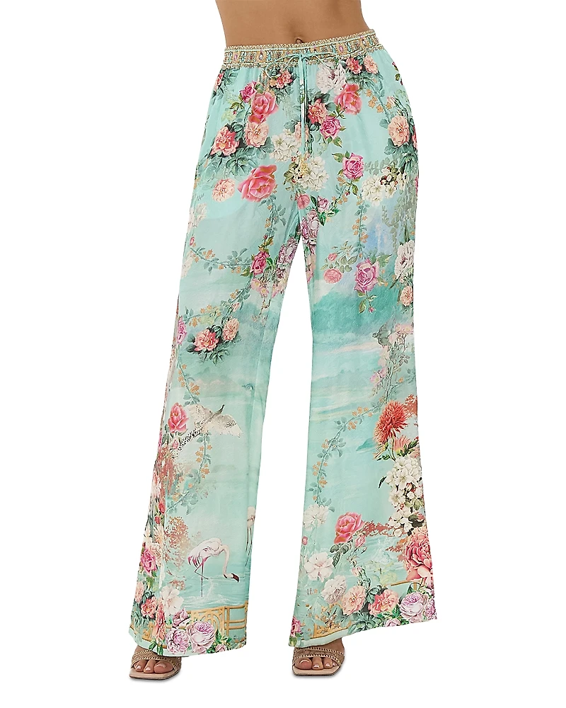 Camilla Silk Floral Print Pants