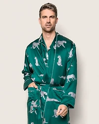 Men's Mulberry Silk Panthère de Nuit Robe