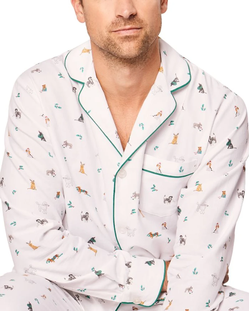 Jingle Paws Brushed Cotton Twill Printed Pajama Set
