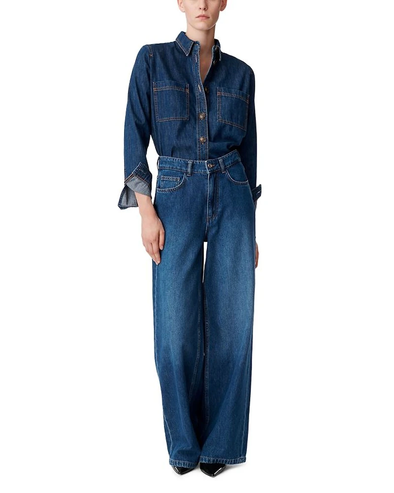 Bilbao High Rise Wide Leg Jeans Royal