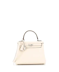 Kelly 25 Handbag Light Swift with Palladium Hardware