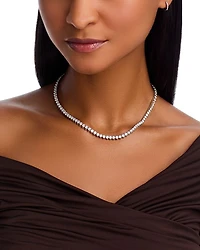 Certified Lab Grown Diamond Tennis Necklace 18K White Gold, 15.0 or 20.0 tcw