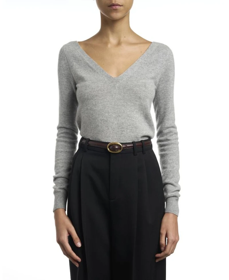 Oval Buckle Thin Belt Smooth Leather