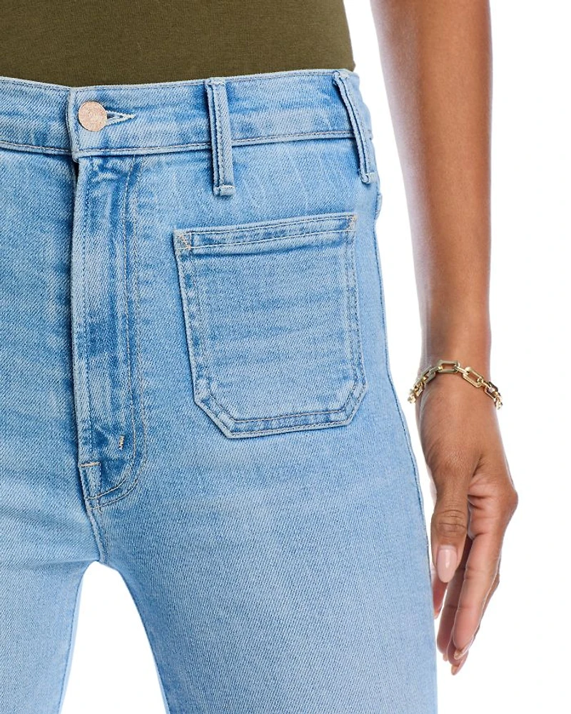 Hustler Patch Pocket High Rise Ankle Jeans Tune Out